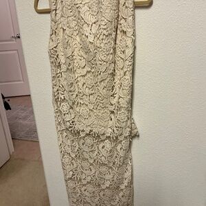 GILI Maxi Skirt and Top Lace Top Size 8 Skirt Size 6 Satin Lining